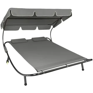 Tectake Livorno Sonnenliege 215 x 183 x 150 cm Schwarz