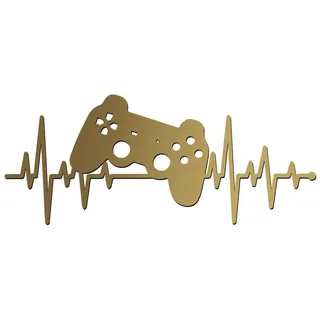 Namofactur 3D-Wandtattoo Holz 3D Wandtattoo Wanddeko Gamer Herzschlag, Gaming Controller Wandtattoo aus Holz, Wandgestaltung für Gamer
