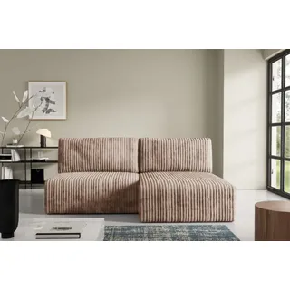 Intenso Modular Cord Ecksofa mit Schlaffunktion BERGE, Braun - Braun