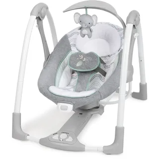 Ingenuity ConvertMe 2-in-1 Babyschaukel & Babywippe, Baby wippe elektrisch,, tragbar, Vibrationen, Naturgeräusche, 0–9 Monate, max. 9 kg – Swell