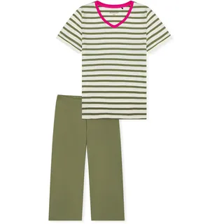 SCHIESSER Pyjama gestreift grün M (38)