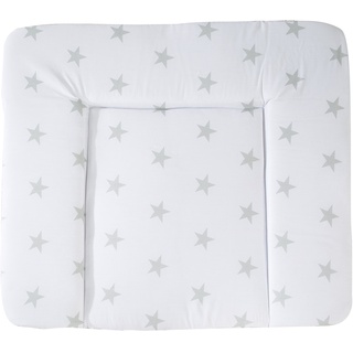 roba Wickelauflage Little Stars, 85 x 75 cm - Weiche Wickelunterlage - Baby Wickeltischauflage - PU beschichtet - Sterne Motiv / Weiß