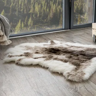 Andiamo Fellteppich ANDIAMO "Rentierfell", grau, B:90cm H:60mm L:115cm, Obermaterial: 100% Polyacryl, Teppiche, Fellteppich, Rentier-Kunstfell, weich & kuschelig, Wohnzimmer, Schlafzimmer