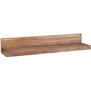 Wohnling Wandregal Mumbai Massiv-Holz Akazie Holzregal 110 cm Landhaus-Stil Hänge-Regal Echt-Holz Wand-Board Natur-Produkt