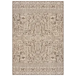 Mazovia Designteppich In-Outdoor-Teppich Ethnisch, Vintage Balkon, Terrasse, Patio, Pavillon, 200 x 300 cm, Wasserdicht beige|braun 200 x 300 cm