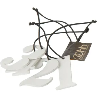 OOhh - Adventskranz Zahlen 1, 2, 3, 4 Adventszahlen aus recyceltem Holz für Kerzen - fair Trade (weiß)