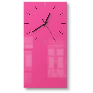 DEQORI Wanduhr 'Unifarben - Rosa' (Glas Glasuhr modern Wand Uhr Design Küchenuhr) rosa 30 cm x 60 cm