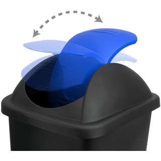 DEUBA® 3x Mülleimer Set mit Schwingdeckel 60L Abfalleimer Automatik Geruchsarm Küche Bad Biomüll Gelber Sack Kunststoff Mülltrennung