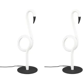Reality Leuchten LED Nachttischlampe, LED fest integriert, Warmweiß, ausgefallene Designer Tisch Steh-Lampe, Dekoleuchte Flamingo Weiß 35cm weiß