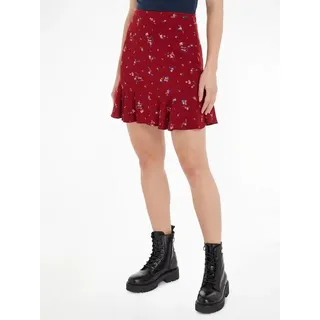 Tommy Jeans Minirock TJW FLORAL TIERED MINI SKIRT Webrock mit Blumenprint schwarz S (36)