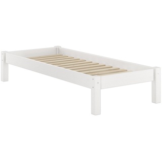 ERST-HOLZ Bett »Weißes Futonbett ohne Kopfteil Kiefer massiv 90x200, mit Rollrost aus Federleisten 60.35-09WFL«, Weißes Futonbett ohne Kopfteil Kiefer massiv 90x200, mit Rollrost aus Federleisten 60.35-09WFL weiß