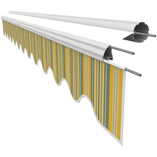 VANA Markisenstoff Volant für 3 m Markise Ersatzstoff Markisentuch Bespannung Sonnenschutz, nur Volant, fertig genäht, Maß 2,82 x 0,21 m, Design SPD035