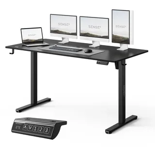 SENSE7 Schreibtisch 140x70cm Schwarz