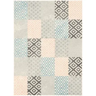Pergamon Passion Pastell Patchwork Webteppich 140 x 200 cm Beige/Rosa