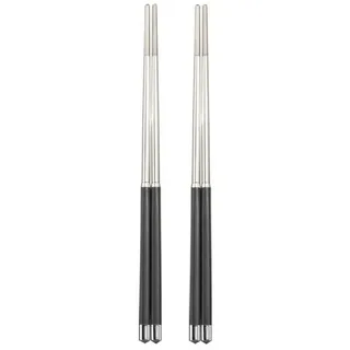BAYLI Pizzaschneider 2 Paar Chinesische Essstäbchen Set aus Edelstahl, edle Sushi Stäbchen