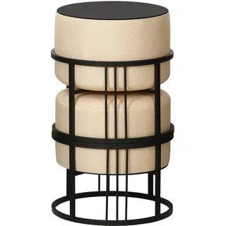 [en.casa] Hocker Tas 38 x 38 x 38 cm Beige