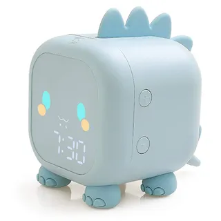 Kinder Lichtwecker Mädchen, Digitaler KinderWecker für Mädchen Jungen mit Sonnenaufgangssimulator, Snooze-Funktion, Ohne Ticken Lautloser Wecker für Jungs Mädchen (Blau)