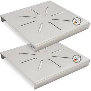 Topfuntersetzer Metall Edelstahl 2er Set - Für Küche, Töpfe & Pfannen als hitzebeständiges Abkühlgitter mit Füßen - Untersetzer mit Gitter - Topfunterlage in modernem Design feuerfest (Stern)