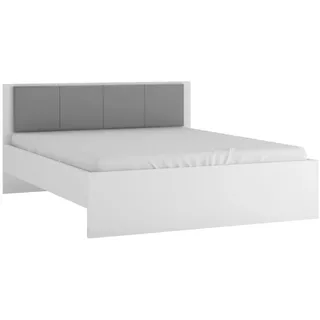 Feldmann-Wohnen Futonbett Boston (ohne Lattenrost und Matratzen, 1-tlg., moderne Optik, gepolstertes Kopfteil), 160x200cm weiß Kunstleder weiß