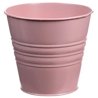 INNA-Glas Blumentopf Übertopf MICOLATO, mit Rillen, rosa, Zink, 12cm, Ø13,5cm rosa