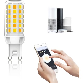 Smarte G9 LED Glühbirne, Alexa WiFi LED Glühbirnen, Dimmbar kein Flimmern, 4W 320lm Intelligent G9 LED Bulb, App Steuern Kompatibel mit Alexa und Google Home, Sprachsteuerung, 1 Pack