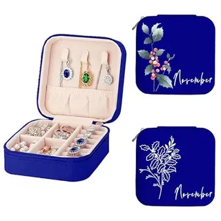 Mocessory Personalisierte Schmuckschatulle mit Namen, kleine Reisebox für Halsketten, Ohrringe und Armbänder, personalisiertes Geschenk für Freundinnen, Mütter oder Brautjungfern