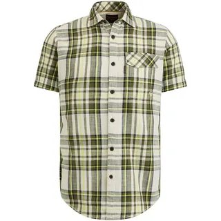 PME Short Sleeve Shirt Slub Check Ruby - XL