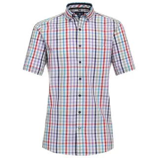 Redmond Kurzarmhemd kariert Comfort Fit blau 6XL