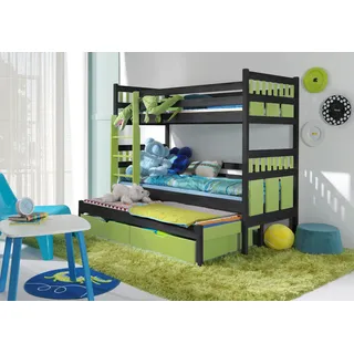 Kinderbett Etagenbett Stockbett für drei Kinder Maxi Hochbett aus Holz Kiefer 16