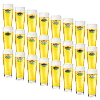 Heineken | Biergläser | 6-teiliges Set | Ellipse | 25 cl / 250 ml | Grünes Logo | Bier Gläser