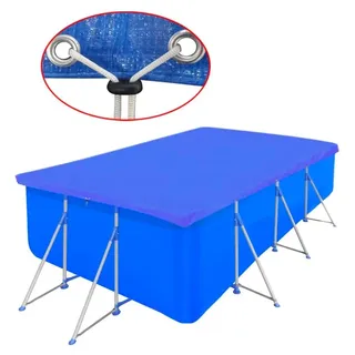 vidaXL Poolabdeckung PE blau 394x207 cm