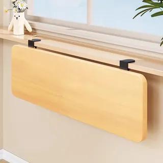 Fensterbank Verbreiterung Innen Klappbare Fensterbankverlängerung aus Holz, Ablagefläche für Arbeitsplatten, 40–90 cm Platzsparende Fensterbankverlängerung(Natural,50x20cm(19.7x7.9in))