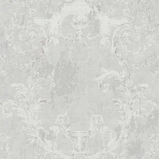 Bricoflor Hellgraue Tapete Im Barock Stil Shabby Chic Vliestapete Mit Ornamenten Ideal Für Schlafzimmer Und Badezimmer