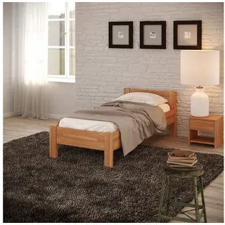 Krok Wood Massivholzbett Seniorenbett SiSi aus Massivholz Buche + Nachttisch 100 cm x 200 cm