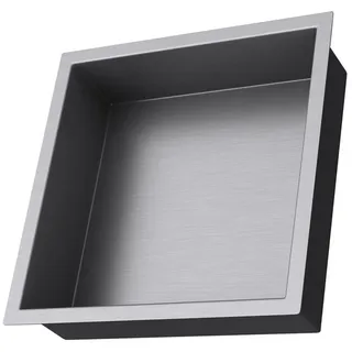 SoGood doporro Wandnische Dusche Silber 30 x 30 cm Duschablage befliesbar aus Edelstahl Duschregal Unterputz-Montage