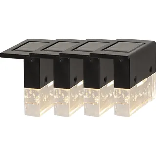 PARFORCE TRADITIONAL HUNTING LED Solar-Wandleuchte 4er Set Kunststoff 6,5 cm spritzwassergeschützt schwarz