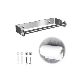 Papierhandtuchspender, Papierhandtuchhalter, Wand-papierhandtuchspender, Spender Für Alufolie Und Frischhaltefolie, Wand-papierhandtuchhalter, Küchenrollenhalter (silber) - Crezuo