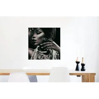 Famanu Glasbild - Foto auf Glas - Wanddekoration - UV-beständig - 50x50 cm - Schwarz Weiß