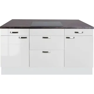 KOCHSTATION Kücheninsel KS-Cara, Vollauszüge und Soft-Close-Funktion, Stellbreite 160 x 95 cm weiß
