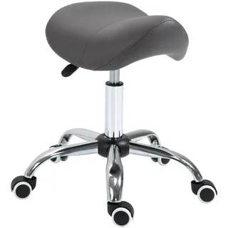 Homcom Rollhocker Kunstleder Grau