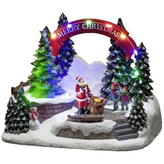 Konstsmide 4244-000 Weihnachtsmann mit Kind Mehrfarbig LED Bunt mit Schalter, mit Musik