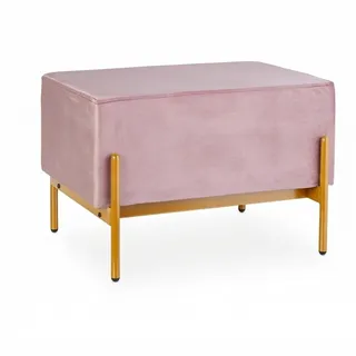 Relaxdays Polsterbank Samt Rosa 40 x 60 x 43 cm