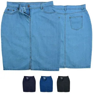 German Wear Jeansrock Trend462R Midi Denim Denim Trendiger Midi Rock Jeansrock Denimrock Business Rock blau 38