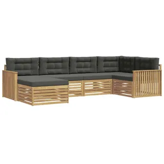 vidaXL Gartenlounge-Set 6-tlg. weiß/anthrazit