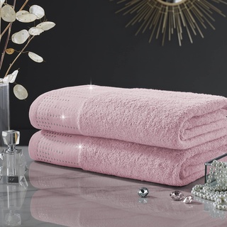 GAVENO CAVAILIA Abington Handtuch-Set, 100% Baumwolle, weich und gemütlich, Bad-Accessoire, Blush Pink, 2 Stück