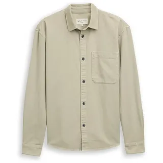 Tom Tailor Relaxed Garment Dye Langarmhemd Beige Abbey Stone 2XL