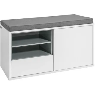 SoBuy Schuhbank 80 x 46 x 35 cm weiß / weiß