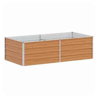 vidaXL Garten-Hochbeet verzinkter Stahl rechteckig 160 x 80 x 45 cm Hellbraun