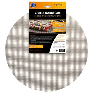 Durandal Grillmatte für Gasgrill - Grillplatte - Grillfolie für Gasgrill & Holzkohlegrills mit Antihaftbeschichtung - BBQ Grillmatten für Holzkohle - Wiederverwendbare - Grill Zubehör (Rund, Ø 48 cm)