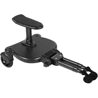 2in1 Buggy Board mit Sitz, Trittbrett für Kinderwagen Universal, Inklusive gepolstertem Kissen rutschfester Oberfläche Stehbrett 360°Zweirad Design, von 2 bis 6 Jahren